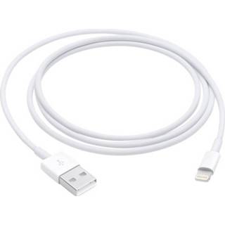 👉 Wit Apple iPad/iPhone/iPod/MacBook Datakabel/Laadkabel [1x dock-stekker Lightning - 1x USB-A 2.0 stekker] 1.00 m