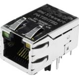 👉 BEL Stewart Connectors SI-52008-F MagJack 10/100Base-TX PoE 4 transformator met LEDs Bus, inbouw horizontaal PoE Aantal polen: 8P8C Vernikkeld, Metaal 1 stuk(s)