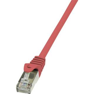 Rood LogiLink CP1024D RJ45 Netwerk Aansluitkabel CAT 5e SF/UTP 0.50 m Snagless 4052792024685