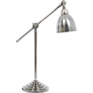👉 Tafel lamp metaal zilver Antique Silver Berkley tafellamp