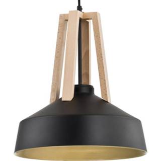 👉 Hang lamp mat zwart Hanglamp Basic Wood 8714732755900