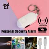 👉 Keychain ET 130dB Self Defense Alarm Rechargeable Personal Security w/ LED Flash Light Loud Safety Protect Scream