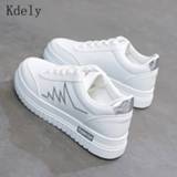 👉 Shoe wit PU leather 40 vrouwen Women Casual Shoes 2019 New Sneakers Fashion Breathable Platform White Soft Footwears Plus Size