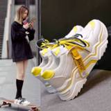 👉 Sneakers vrouwen 2020 Women's Chunky Fashion Women Platform Shoes Lace Up Vulcanize Womens Female Trainers Dad 89