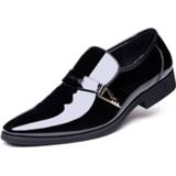 👉 Shoe leather GOXPACER Spring Shoes Men Patent Metal Buckle Business Flats Flat Heel Shiny Wedding New Single 2020 Free Shipping