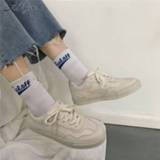 👉 Shoe wit PU leather vrouwen Mhysa 2019 New spring tenis feminino lace-up white shoes woman solid color female casual women sneakers T133