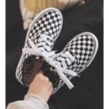Sneakers zwart wit canvas vrouwen Fashion Ladies \Casual Shoes Summer Lace Women Black and White Plaid Tynis Feminino