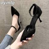 👉 Sandaal vrouwen 2020 early spring new color matching fashion sandals women Korean version of pointed high-heeled buckle women's singles shoes