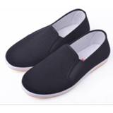 👉 Shoe zwart Chinese Kung Fu shoes Black Cotton Vintage Wing Chun Tai Chi Slipper Martial Art Pure Wushu