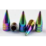 Bike 2PCS Aluminum Car Tire Valve Caps Neon Lights Color Bullet Design Truck Air Port Cover Rim Wheel Stem Cap