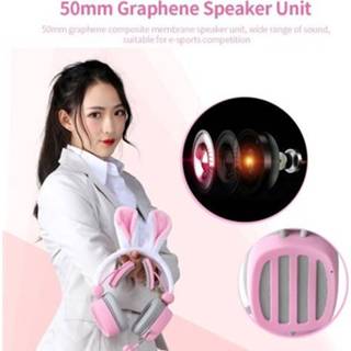 👉 Headset roze XIBERIA S21 Pink Rabbit Ears 3.5mm Gaming Passive Noise Cancelling 7.1 Virtual Channel Live