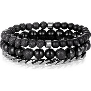 👉 Kralenarmband zwart mannen Memphis kralen armbanden Set Agaat