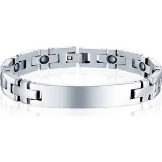 👉 Herenarmband edelstaal mannen zilver Heren armband Mendes Kruis Magneet ID