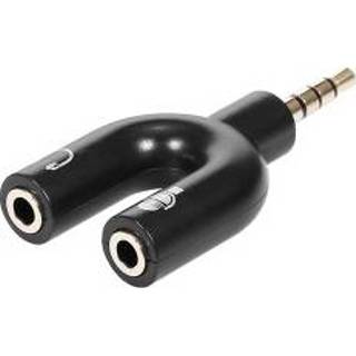 👉 Audio adapter zwart 3.5mm U-type Converter Earphone Connector Headset Microphone for Mobile Phone PC Laptop Black