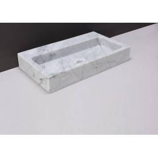 👉 Wastafel grijs carrara Forzalaqua Taranto Gepolijst 50x30x8 cm Met Kraangat 8719304295020