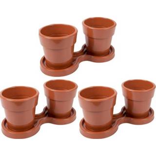 👉 Terracotta kunststof 6x ronde plantenpot/bloempot Melisa 12 cm