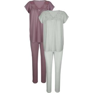 👉 Pyjama roze Harmony rozenhout/jadegroen 4055704666447