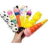 👉 Pencil kinderen Funny Novelty Kawaii Cat Unicorn Pen Cap Squishy Slow Rising Holder Soft Squeeze Toy Stress Relief Kids Learning Toys