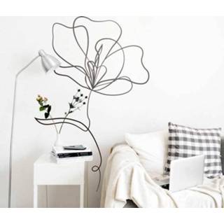 👉 Muursticker nederlands Minimalistische tekening van bloemen bloem