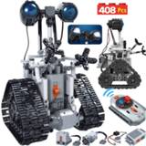 👉 Afstandsbediening SHAREFUNB 408PCS city creative remote control robot electric building block for technical intelligent brick