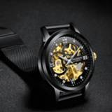 👉 Watch goud mannen FNGEEN Mechanical Watches Sport Gold Classic Mens Top Brand Luxury Skeleton Man Clock Men Automatic Wristwatch