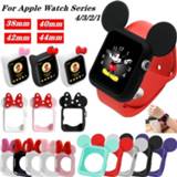 Watch silicone Soft Replacement Cove bumper For Apple 4 44/40mm Cute Minnie Protective Case iWatch 3/2/1 Accessories 38/42mm