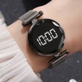 👉 Watch alloy vrouwen Fashion Women's Watches Sports Magnet Ore Glass Dial Quartz Luxury Digital Wrist Clock Montre femme