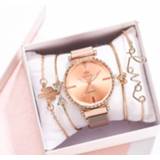 👉 Watch vrouwen 5pcs Set zegarek damski Brand Fashion Women's With Bracelet Casual Dress Wristwatch Women Gift Relogios Femininos