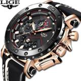 👉 Watch leather 2020LIGE New Fashion Mens Watches Top Brand Luxury Big Dial Military Quartz Waterproof Sport Chronograph Men