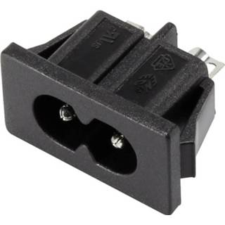 👉 C8-connector, inbouw verticaal totaal aantal polen: 2 + PE 2,5 A zwart 1 stuk