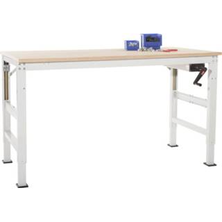 👉 Manuflex AU9115.3003 Werken op basis tafel universele Ergo K met multiplex plaat, bxdxh = 2000 x 800 x 722-1022 mm Robijn-rood