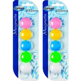 👉 Kinderen 10x stuks gekleurde magneten van 35 mm