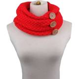 👉 Sjaal multicolor knit vrouwen Womens Knitted Thick Multifunctional Scarf Outdoor Fashion Warm Neck Button Scarves