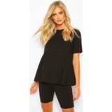 👉 Maternity T-Shirt & Cycling Short Lounge Set, Black