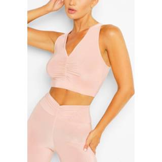 Ruched Front Sports Bra, Blush