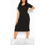 👉 Plus Cap Sleeve Jersey Midi Dress, Black