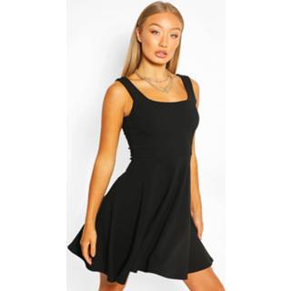 👉 Belted Strappy Skater Dress, Black