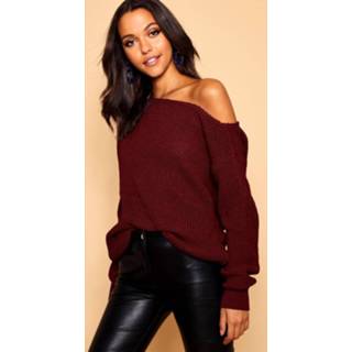 👉 Slash Neck Fisherman Sweater, Burgundy