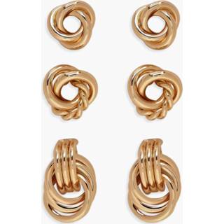 👉 Twist Knot Stud Pack, Gold