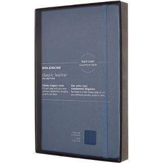 👉 Notitieboek blauw leer large Moleskine LE (13x21cm) Gelinieerd Harde Kaft Blauw. Paperback 8053853605962