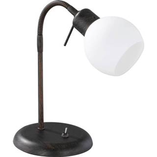 👉 Tafellamp wit aluminium warm LED - Trion Frudo 4W E14 Fitting 3000K Rond Roestkleur 6013909840848