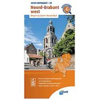 👉 Fietskaart 34 - Noord-Brabant West (Bergen op Zoom, Roosendaal). 1:66.666, onb.uitv. 9789018047351