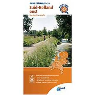 👉 Fietskaart 26 - Zuid-Holland Oost (Dordrecht,Gouda). 1:66.666, onb.uitv. 9789018047276