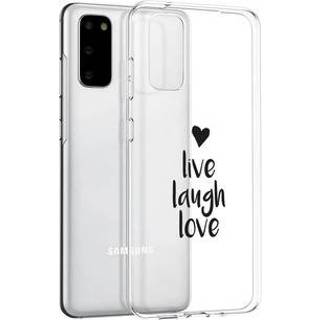 👉 Love zwart unisex TPU Design voor de Samsung Galaxy S20 hoesje - Live Laugh 8719295274882