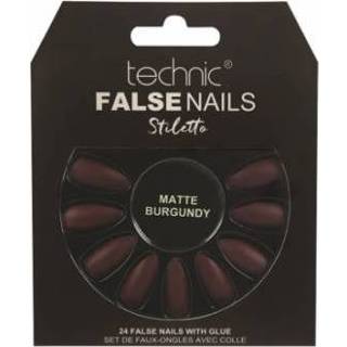 Stiletto Technic False Nails Matte Burgundy 24 st 5021769291350