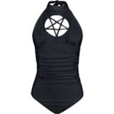 👉 Badpak zwart zwempak Gothicana by EMP Badeanzug mit Pentagramm-Detail 4060587810795