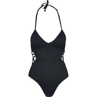 👉 Badpak zwart zwempak vrouwen Urban Classics Ladies Rib Swimsuit 4053838563885