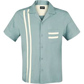 👉 Bowlingshirt wit Chet Rock Lucky Stripe Bowling Shirt Overhemd petrol-wit 5057633093911