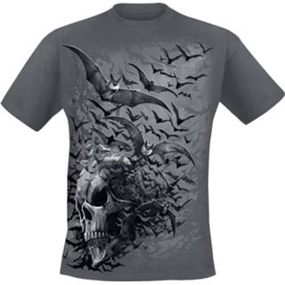 👉 Shirt grijs T-Shirt Spiral Bat Skull 5055800649220