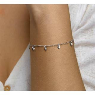 👉 Armband One Size zilverkleurig TFT Zilver Hartjes 1,4 mm 16 + 2 cm 8718834677634
